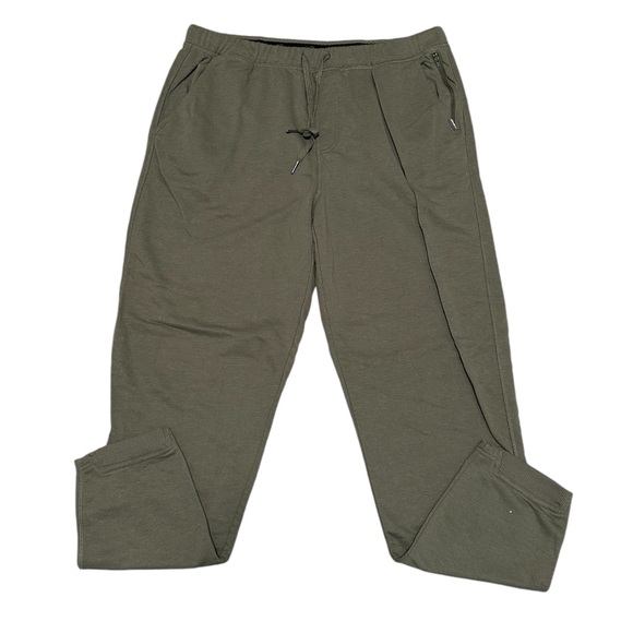 Men's Eddie Bauer XL Jogger Athletic Olive Green Side Zipper 4 Pockets Lounge - Picture 3 of 12